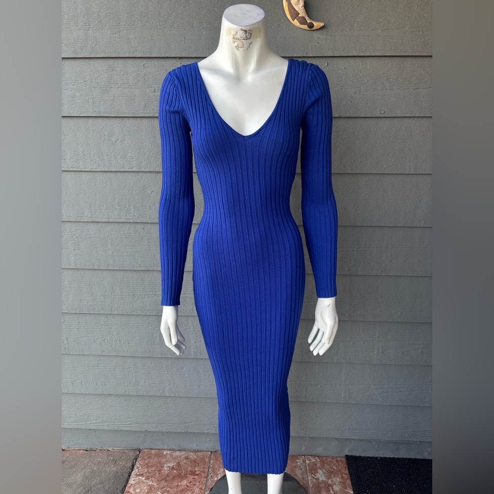 Hera Collection Royal Blue Ribbed Dress